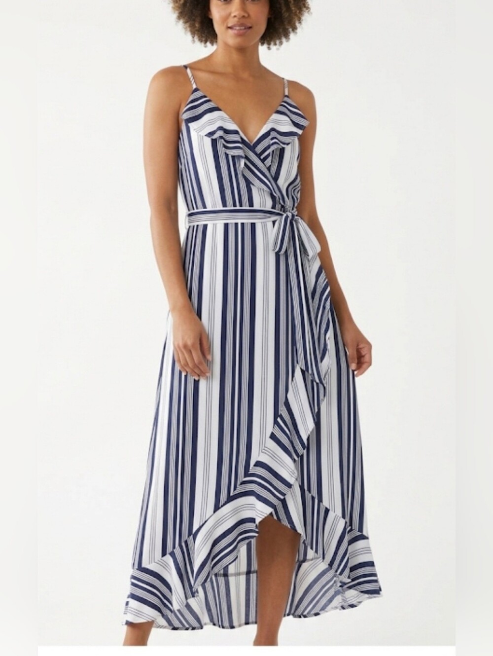 Tommy Bahama Navy and White High Low Dress, Size M.
